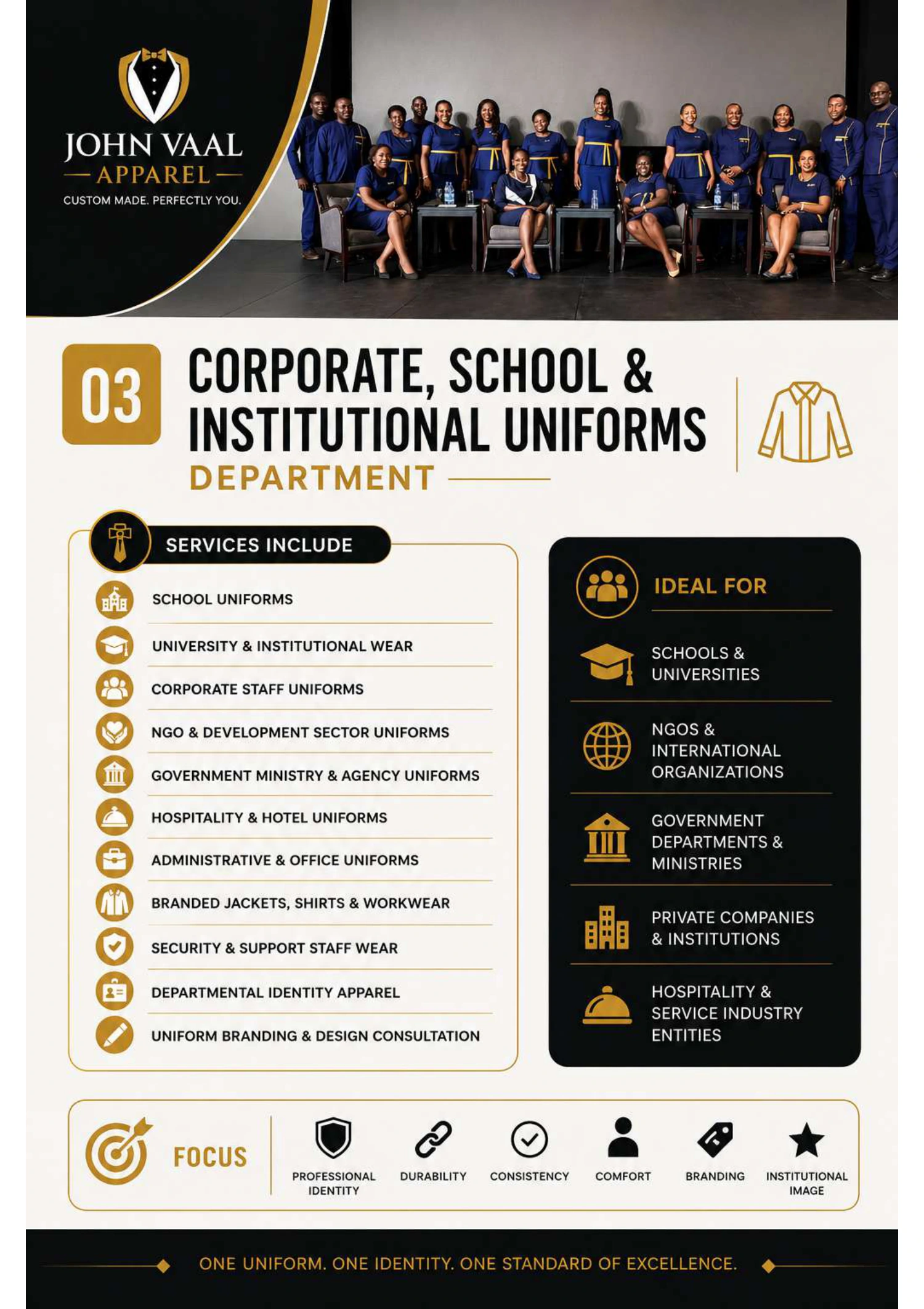 Corporate, School & Institutional Uniforms profile page