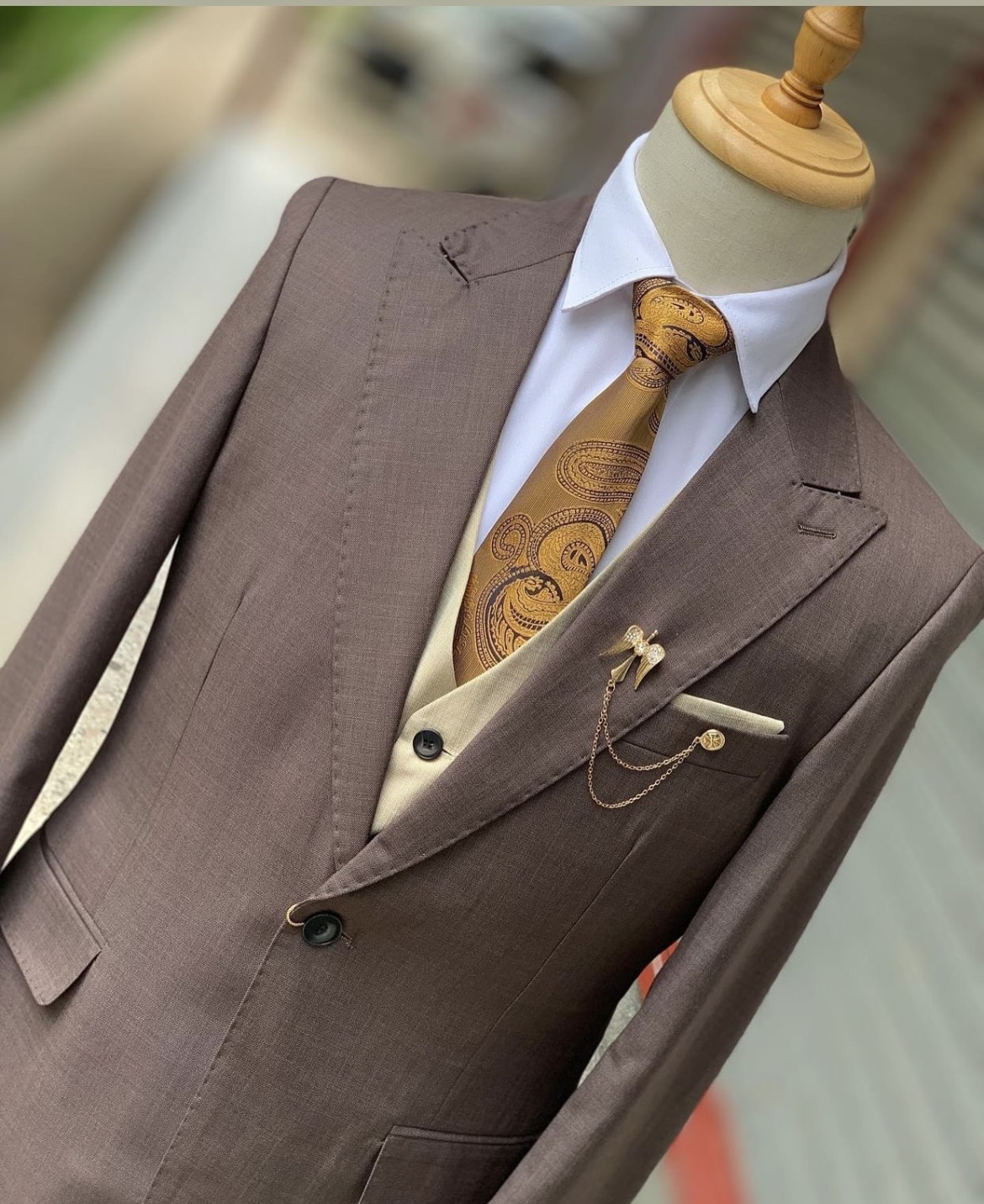 John Vaals Apparel Brown Tan Beige idea Suit Collection